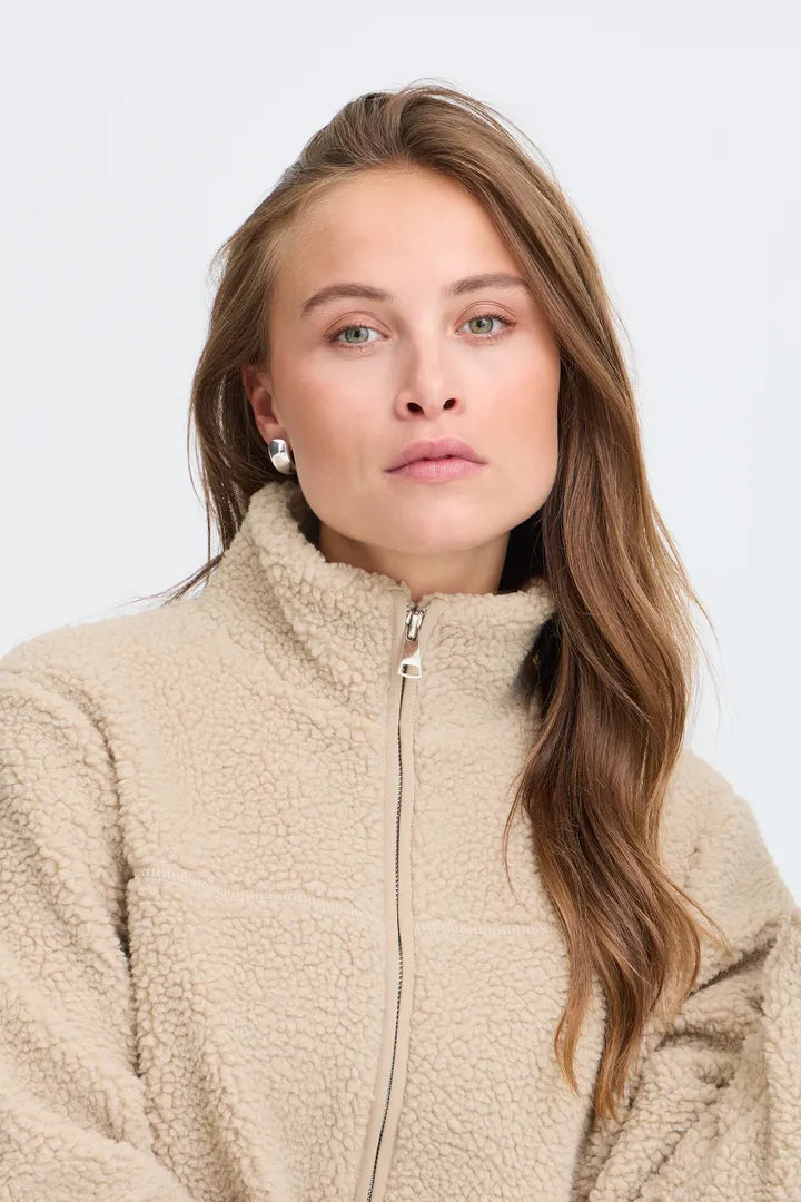 Oatmeal Teddy Fleece Alea Jacket