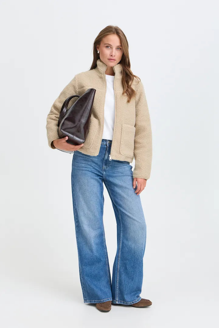 Oatmeal Teddy Fleece Alea Jacket