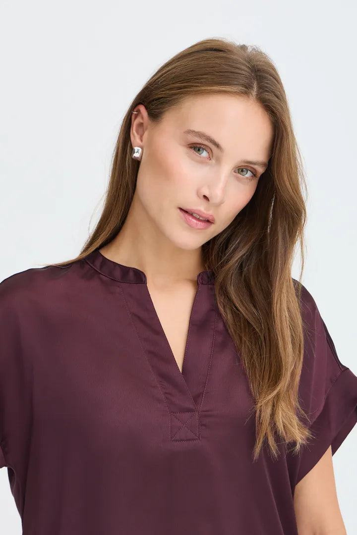 Chocolate Brown Selita V Neck Blouse