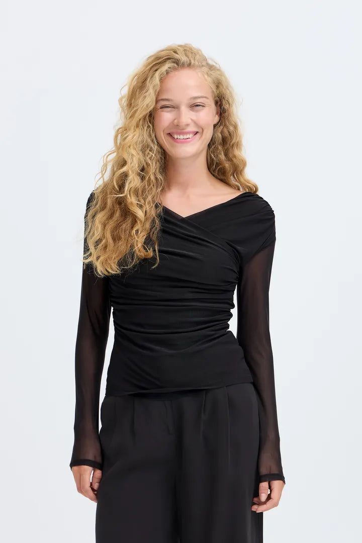 Black Toa Wrap Top
