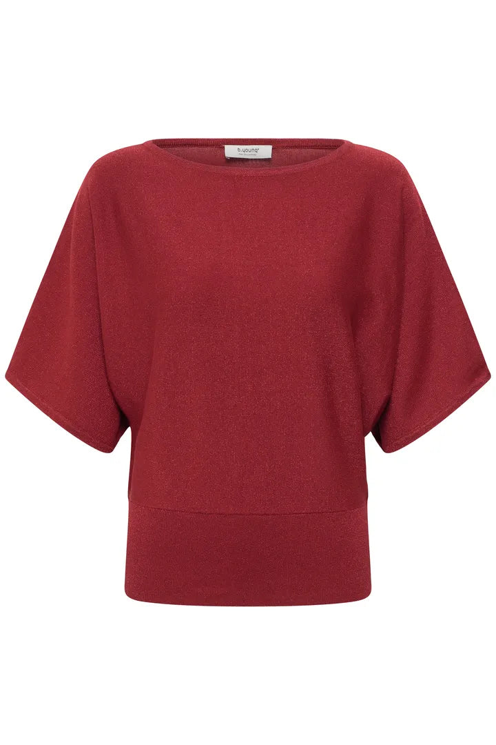 Red Glitter Mobbe Batwing Jumper