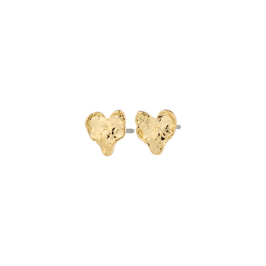 Ryan Gold Plated Heart Stud Earrings