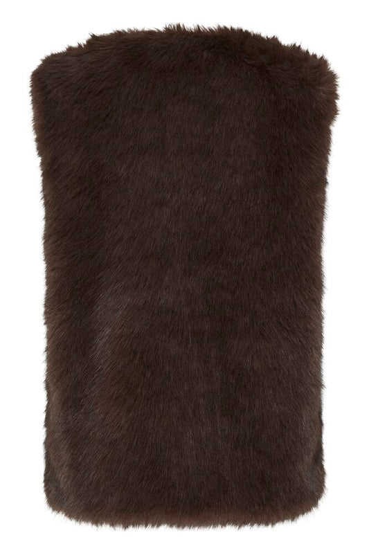 Brown Faux Fur Cesille Waistcoat