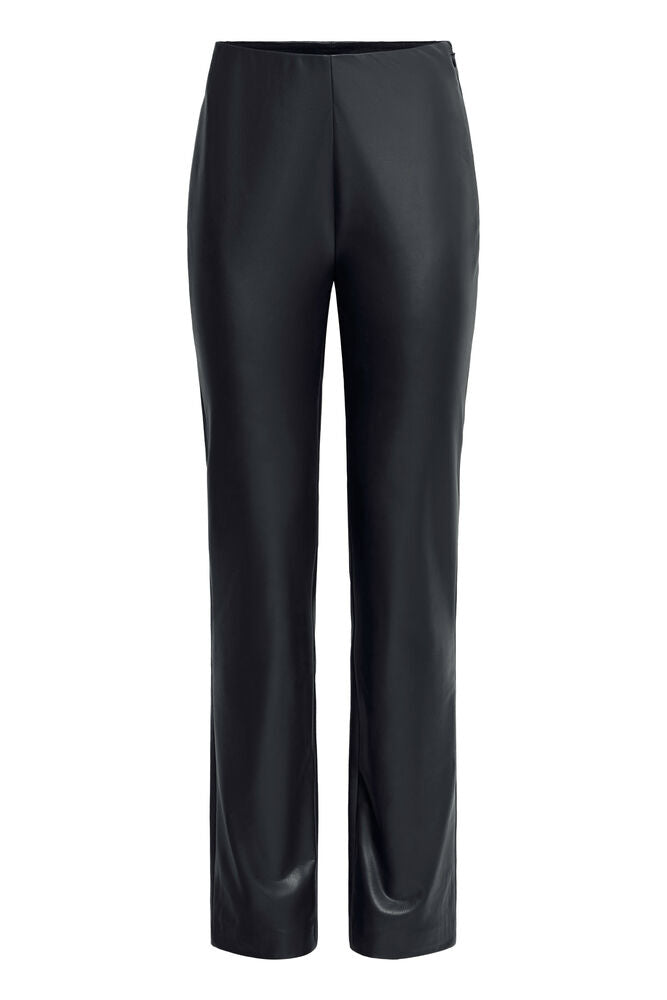 Lena Black Pleather Straight Leg Leggings