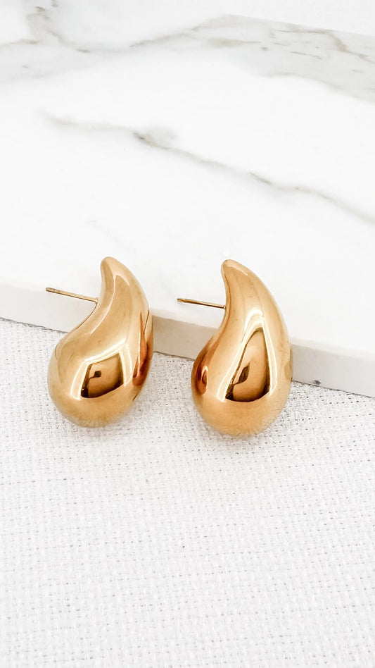 Envy Chunky Gold Teardrop Earring