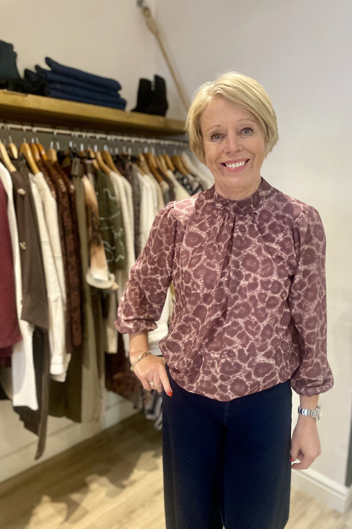 Soft Pink Leopard Print Blouse