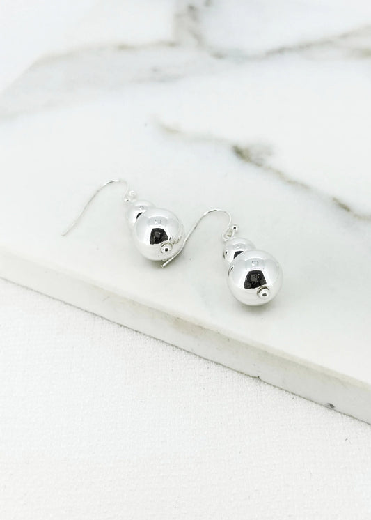 Silver Balls Dropper Earring