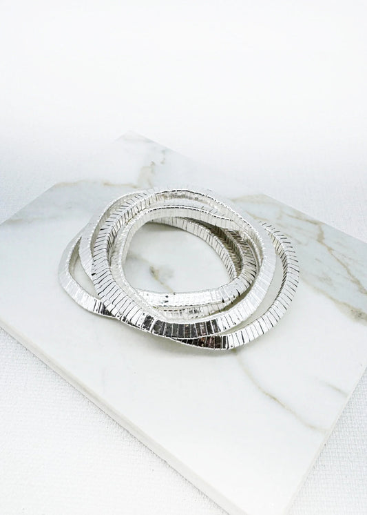 Silver Multi Layer Snake Design Bracelet