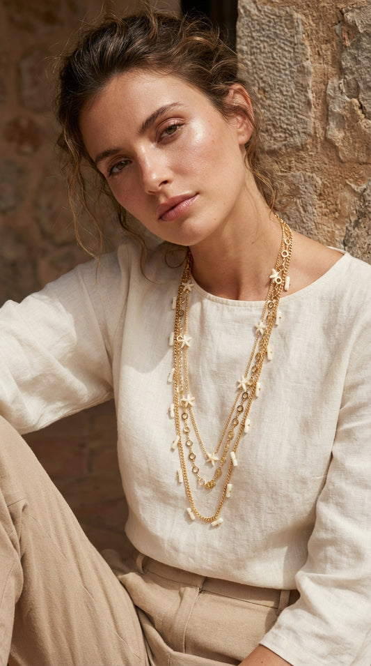 Envy Long Gold Starfish Necklace