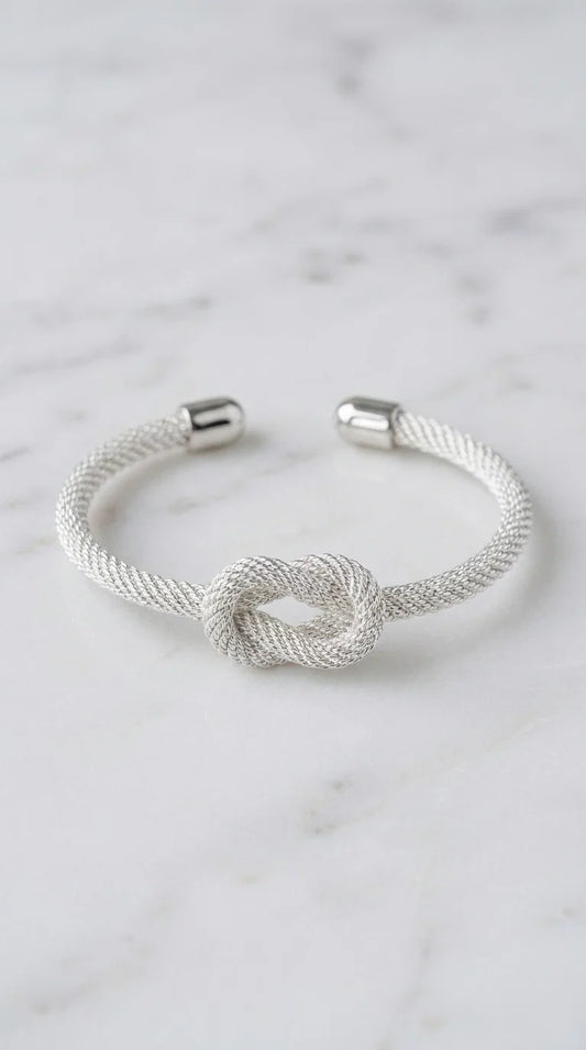 Silver Knot Design Bangle