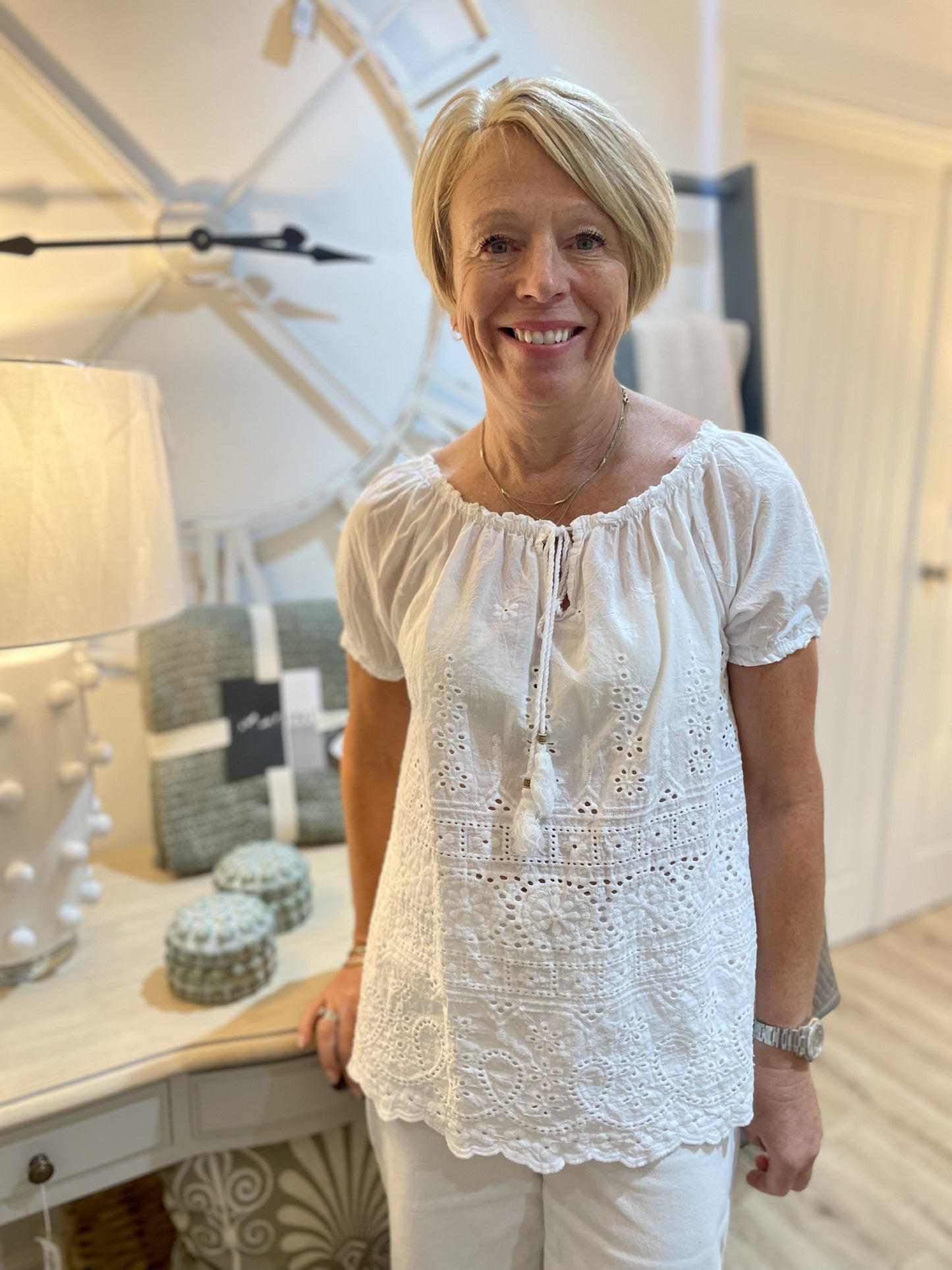 White Broderie Anglaise Top