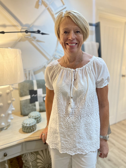 White Broderie Anglaise Top