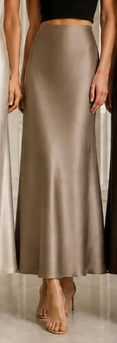 Champagne Sateen Aline Skirt