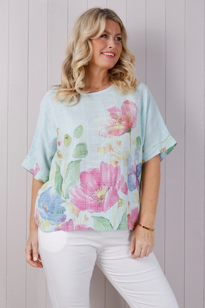 Mint Tulip Cotton Top