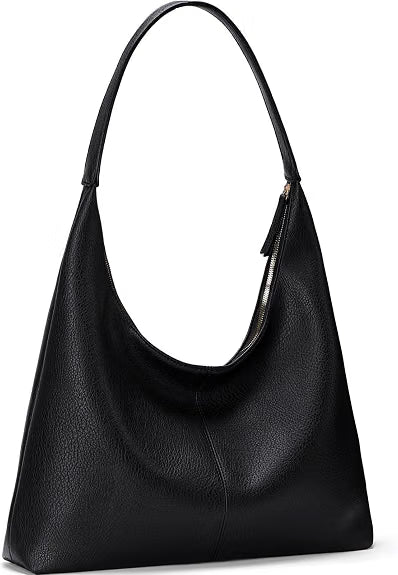Large Black Vegan Leather Tote Bag
