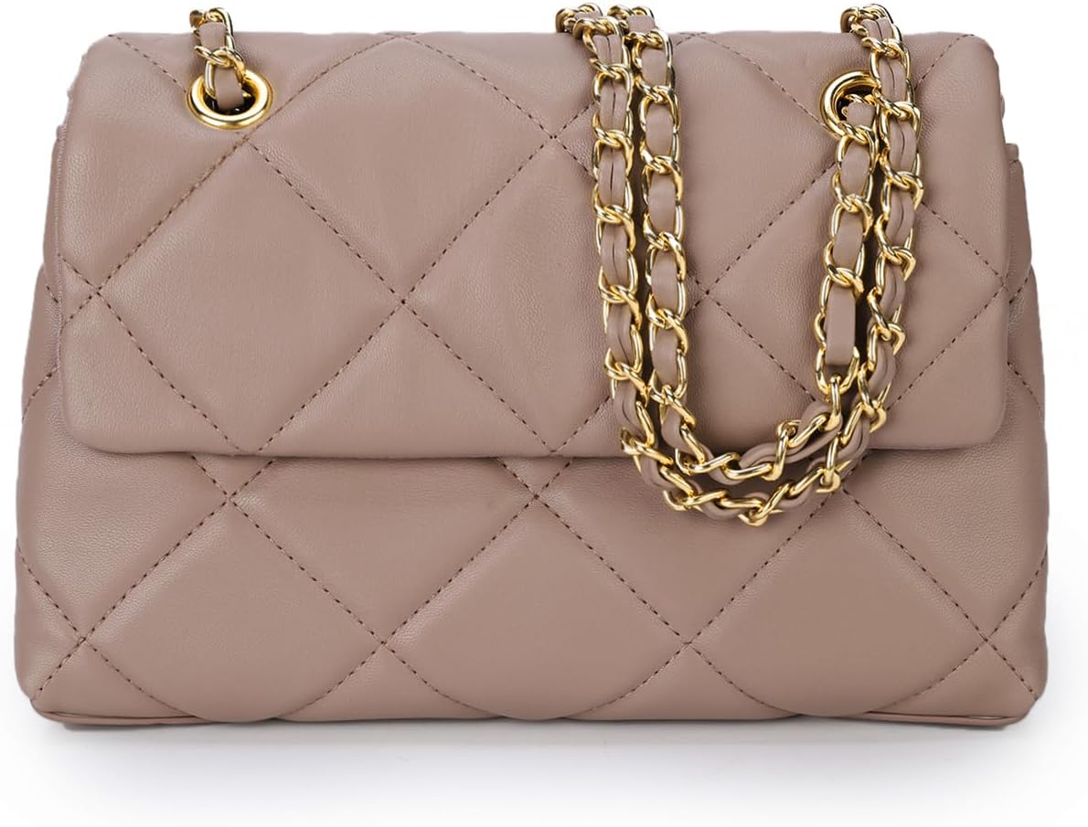 Pink Soft Leather Quilted Bag