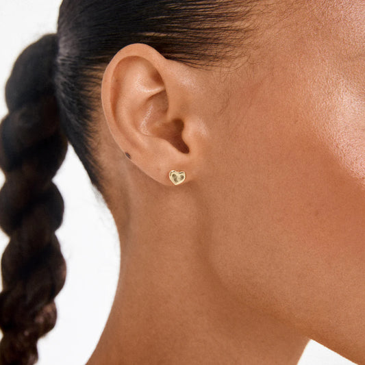 Arin Gold Plated Heart Stud Earrings
