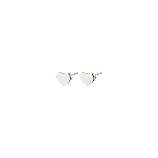 Arin Small Heart Silver Plated Stud Earrings