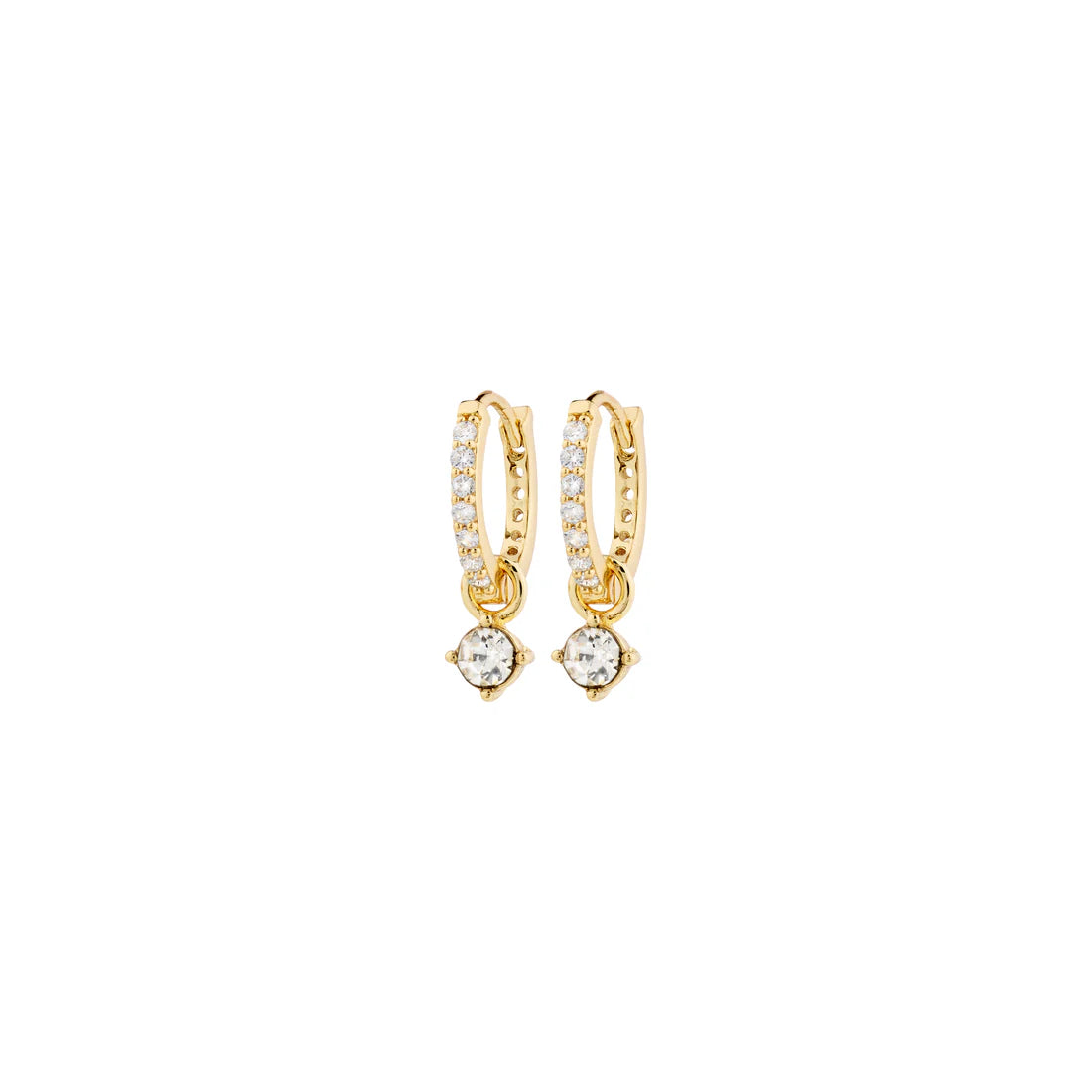 Joa Crystal Gold Plated Hoop Earrings