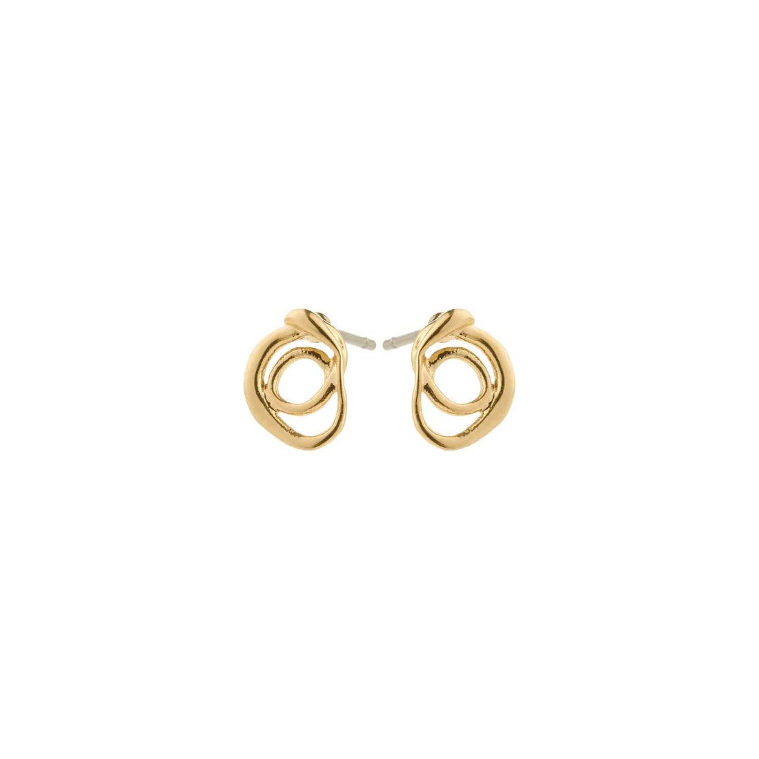 Diego Gold Plated Swirl Stud Earrings