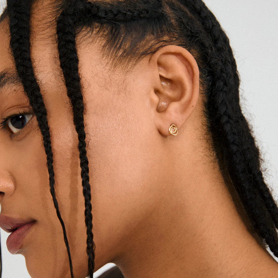 Diego Gold Plated Swirl Stud Earrings