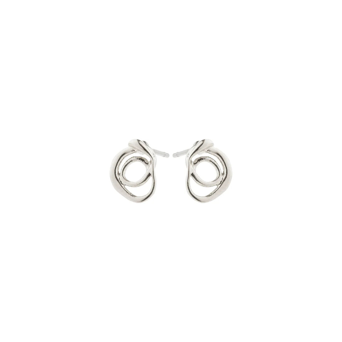 Diego Silver Plated Swirl Stud Earrings