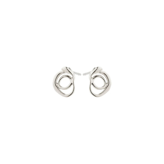 Diego Silver Plated Swirl Stud Earrings