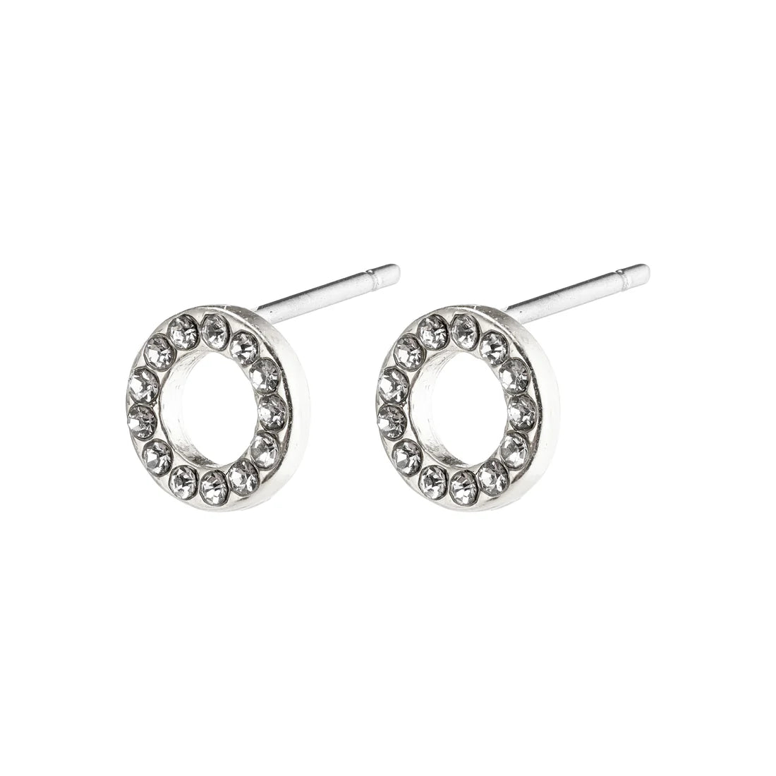 Tessa Silver Plated Crystal Halo Stud Earrings