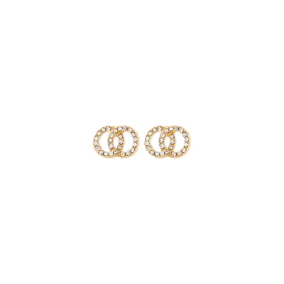 Jolina Intertwined Halo Gold Plated Stud Earrings
