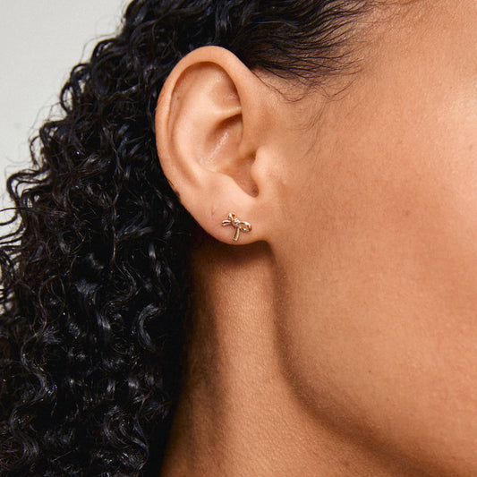 Lysandra Gold Plated Bow Earrings