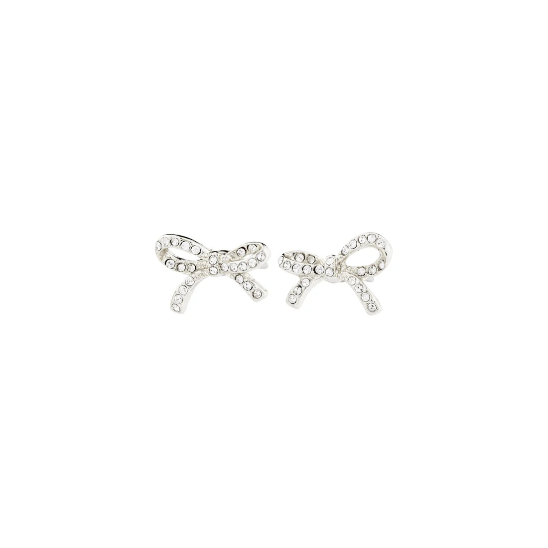 Catharina Silver Plated Diamante Bow Earrings