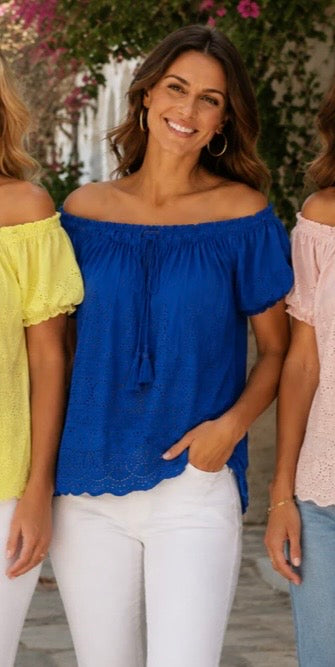 Cobalt Blue Broderie Anglaise Top