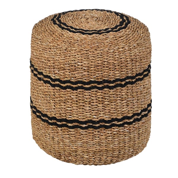 Seagrass Black & Tan Pouffe