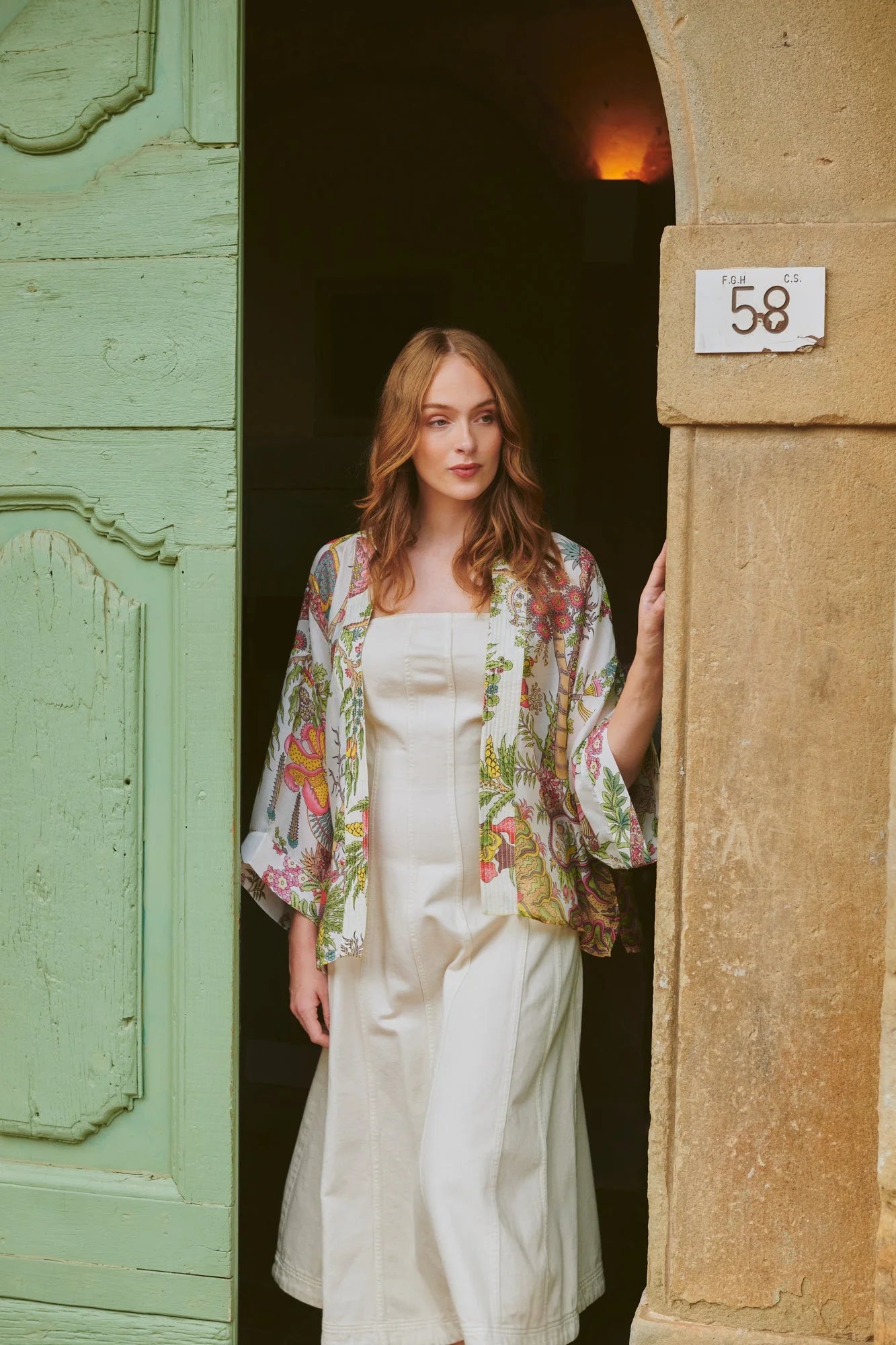 Boho Garden Ecru Kimono