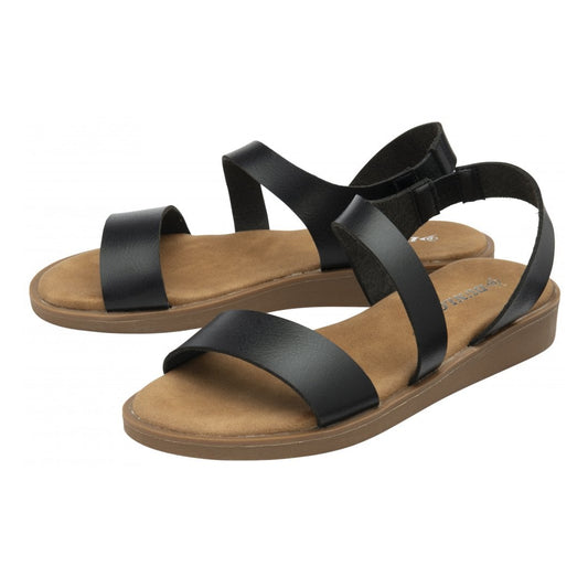 Black Willis Open-Toe Slip-On Sandals | Dunlop