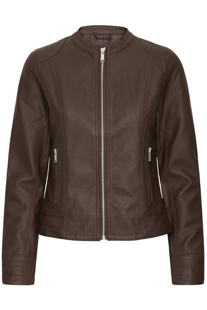 Acom Chocolate Faux Leather Jacket