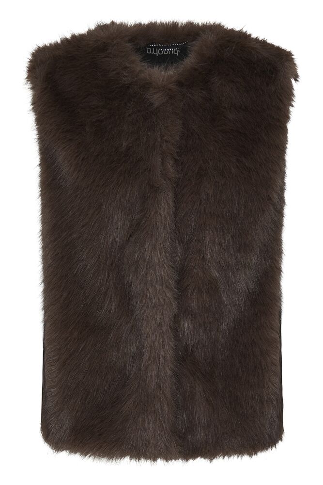 Brown Faux Fur Cesille Waistcoat