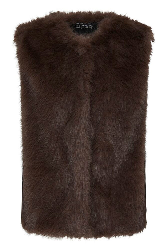 Brown Faux Fur Cesille Waistcoat