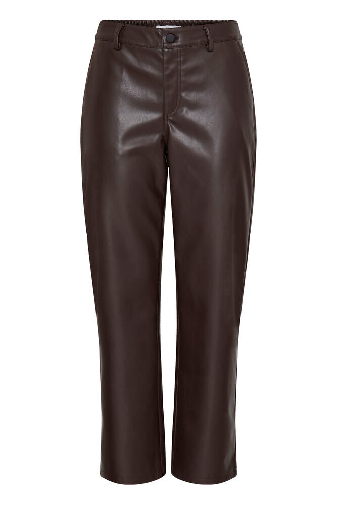 Daja Brown Faux Leather Trousers