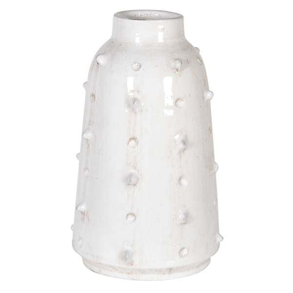 White Distressed Bobble Vase