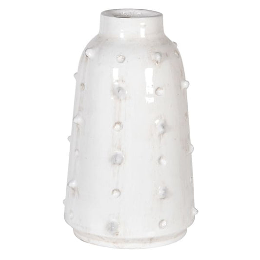 White Distressed Bobble Vase