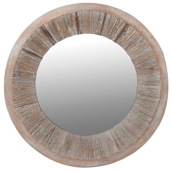 Medium Round Wooden Mirror