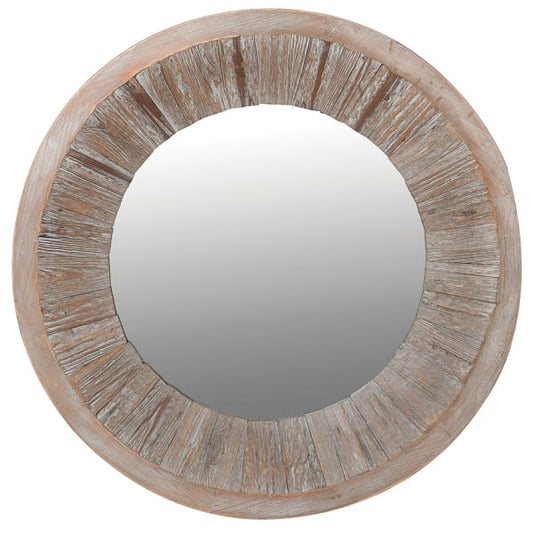 Medium Round Wooden Mirror