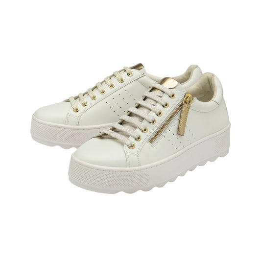 White Leather Calton Trainers | Ravel