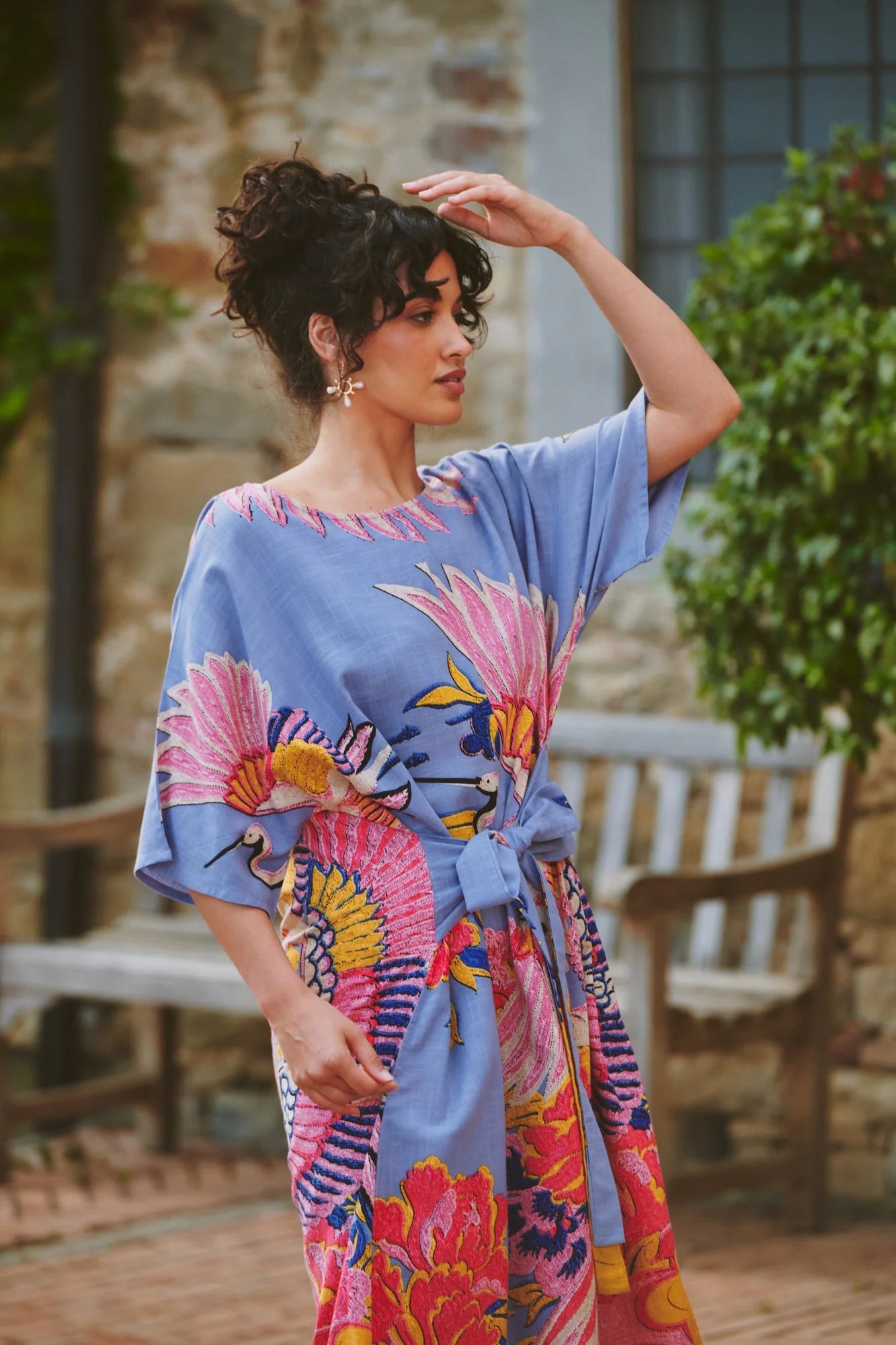 Crane Periwinkle Obi Dress