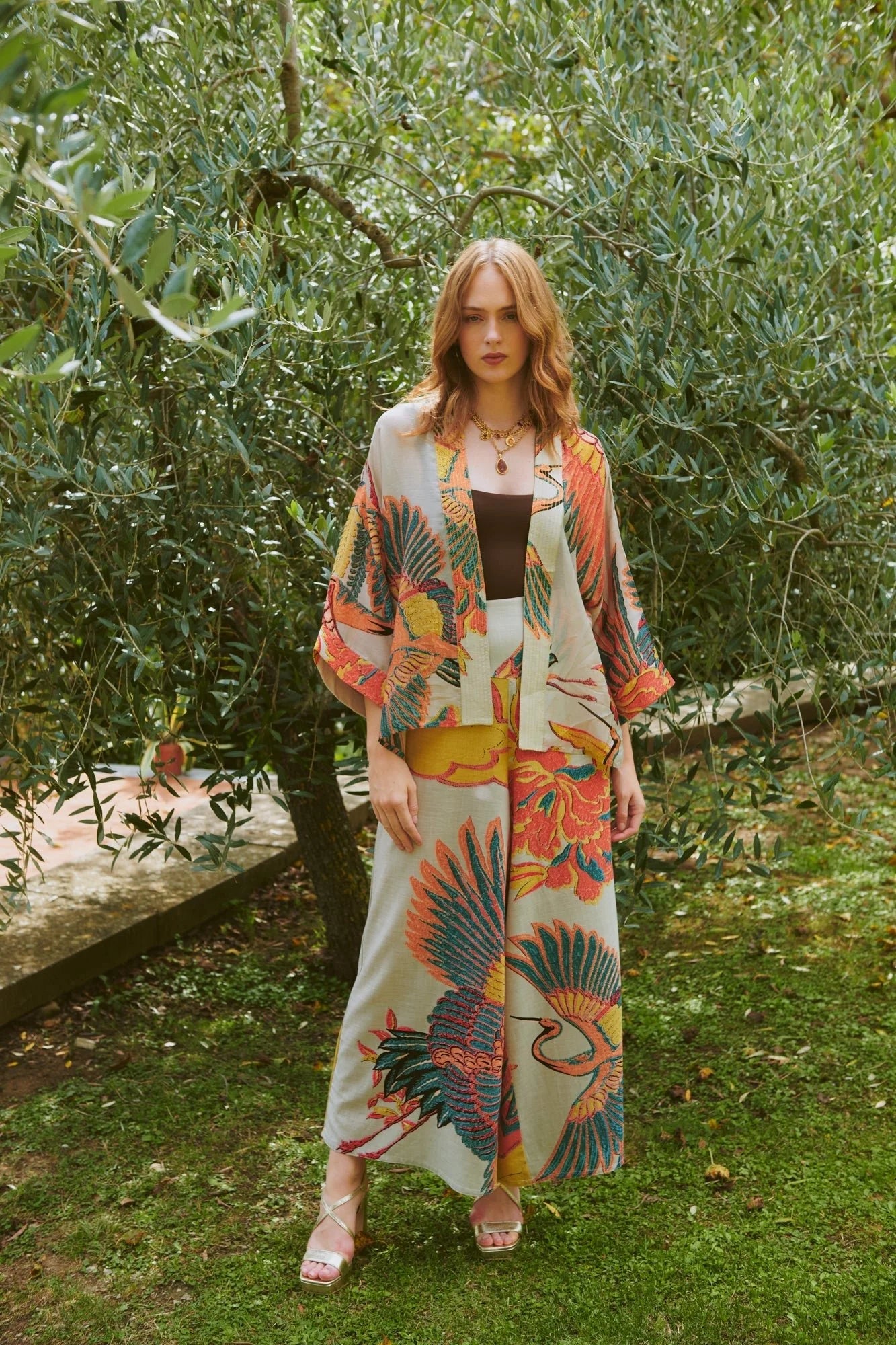Crane Stone Kimono