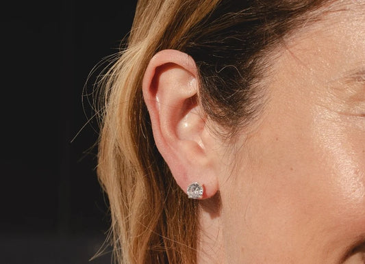 Silver Plated Earrings with a Cubic Zirconia Stone