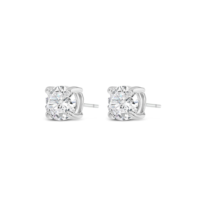 Silver Plated Earrings with a Cubic Zirconia Stone