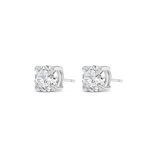 Silver Plated Earrings with a Cubic Zirconia Stone