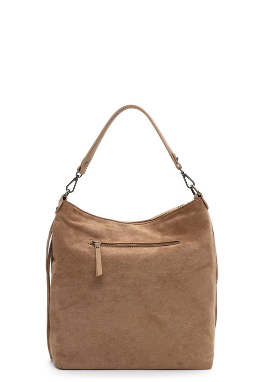 Hedda Sand Faux Suede Tassel Bag